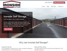 Tablet Screenshot of ironsideselfstorage.com